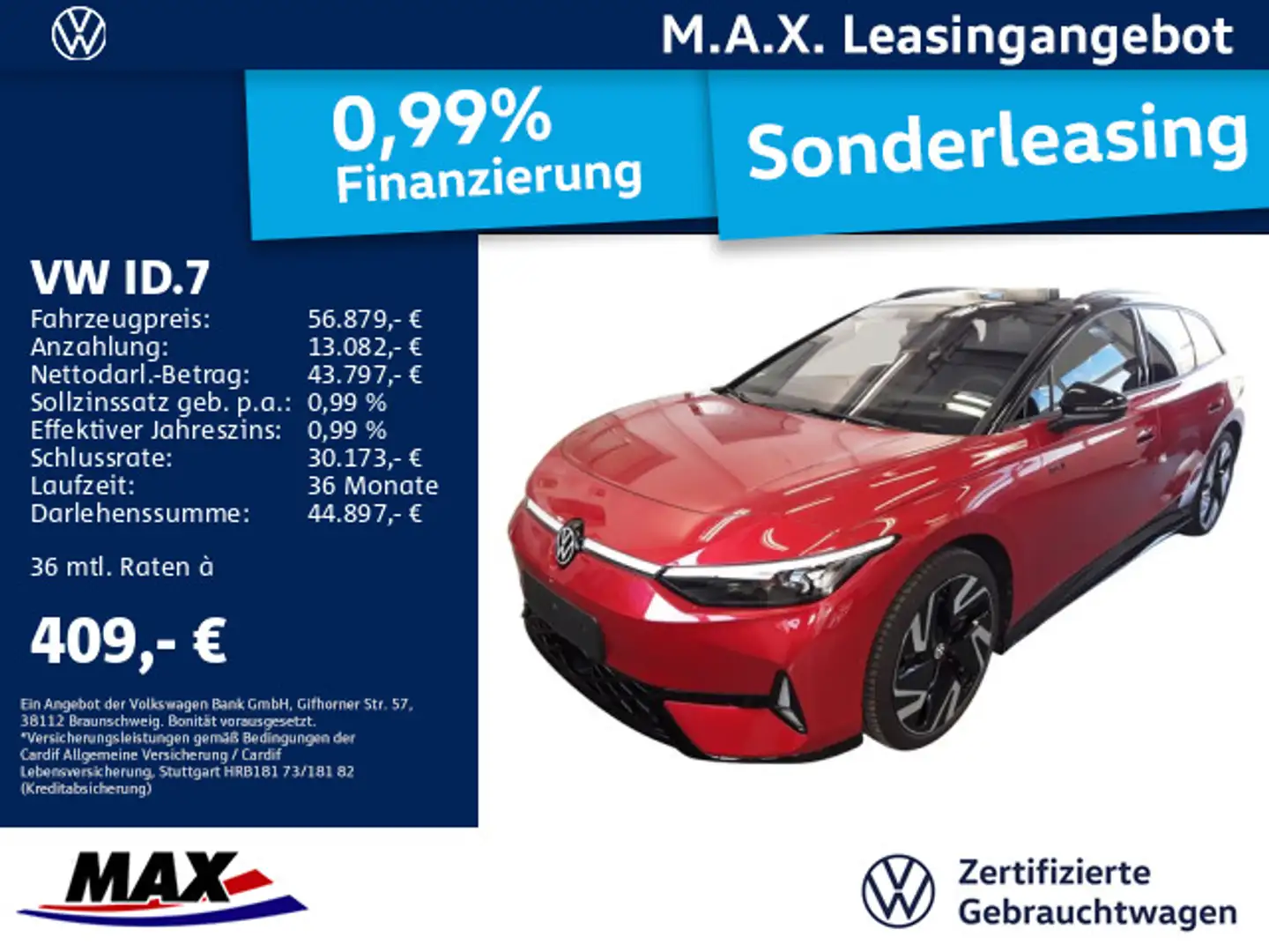 Volkswagen ID.7 Tourer GTX 4M +IQ.LIGHT+AHK+PANO+AR HUD+WP+ Rot - 1