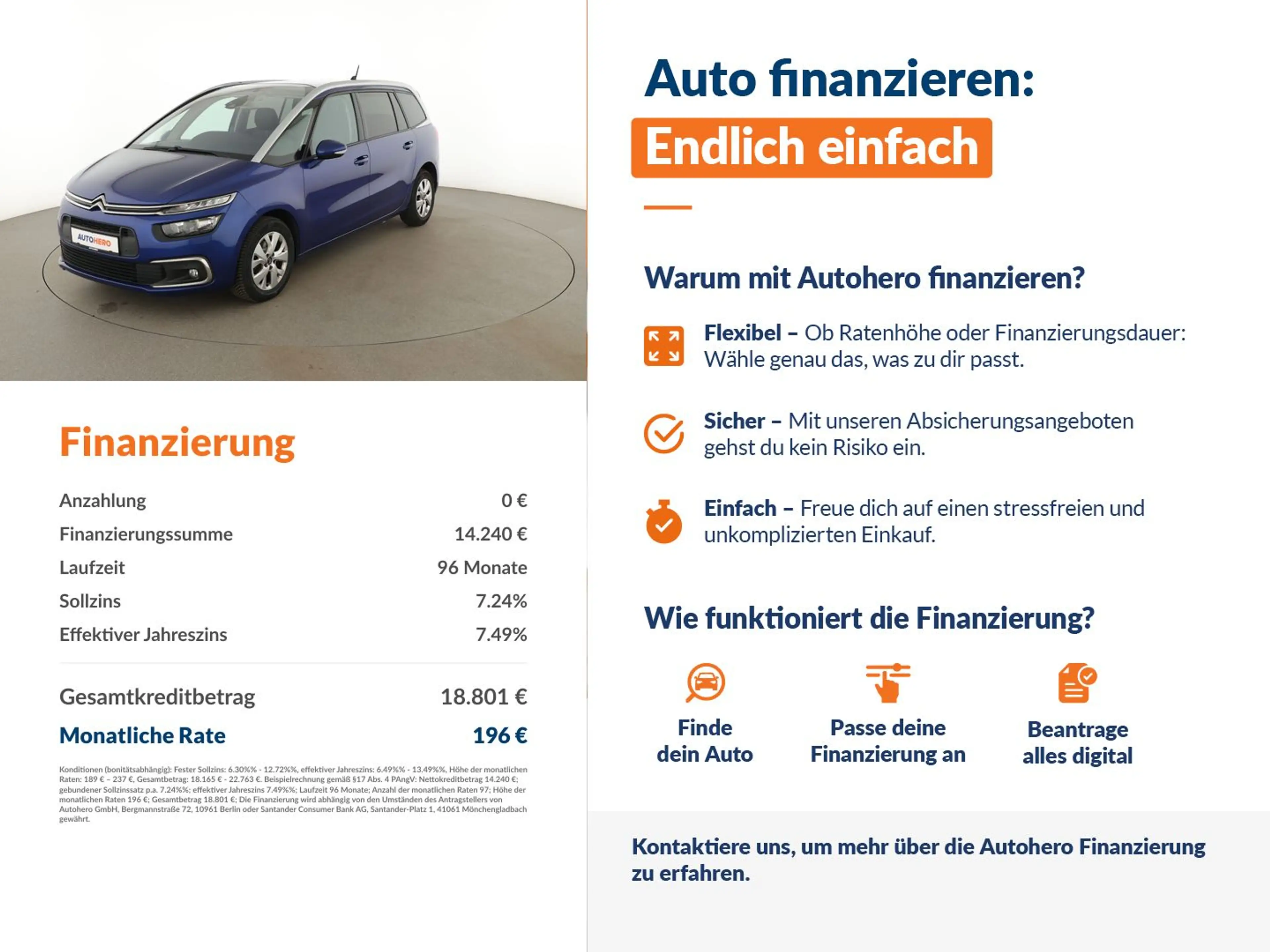 Citroen C4 Picasso 1.6 Blue-HDi Selection Aut.*PDc*NAVI*TEMPO* — photo 2