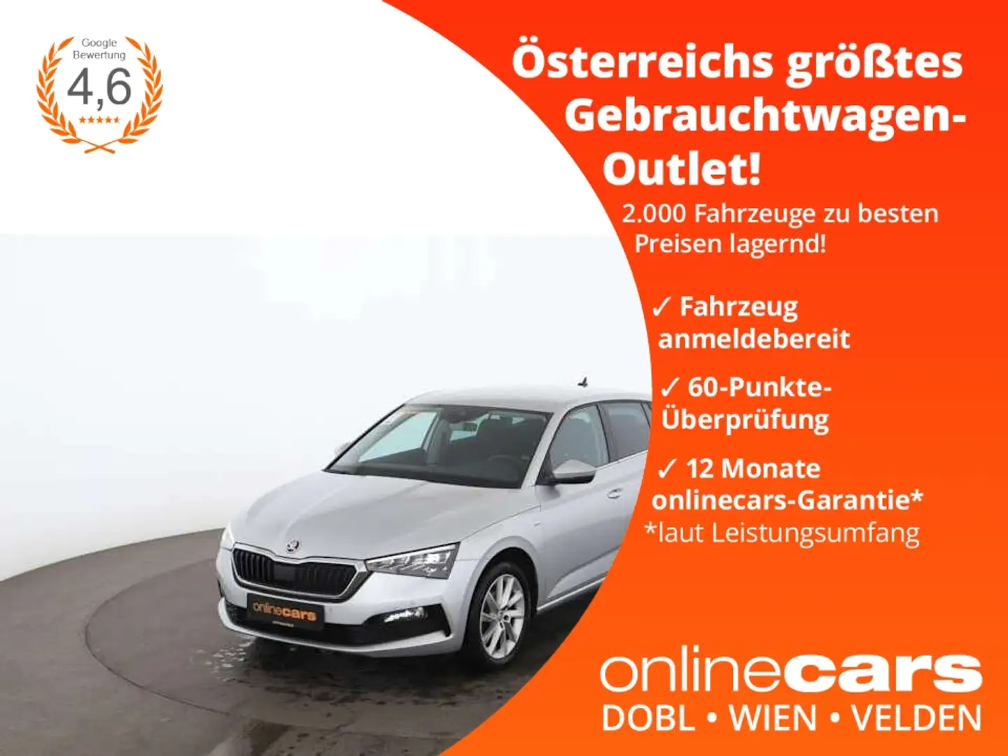 Skoda Scala 1.0 TSI Clever Aut LED NAVI SITZHZG R-CAM Silber - 1