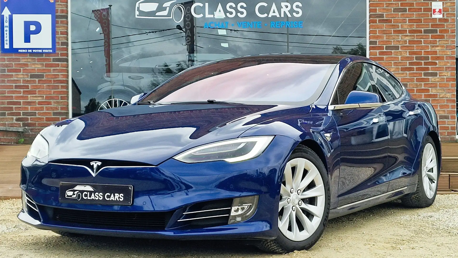 Tesla Model S 75 TVA/BTW-525Ch-AUTOPILOT-CCS ACTIF-HOMELINK 5 Bleu - 1
