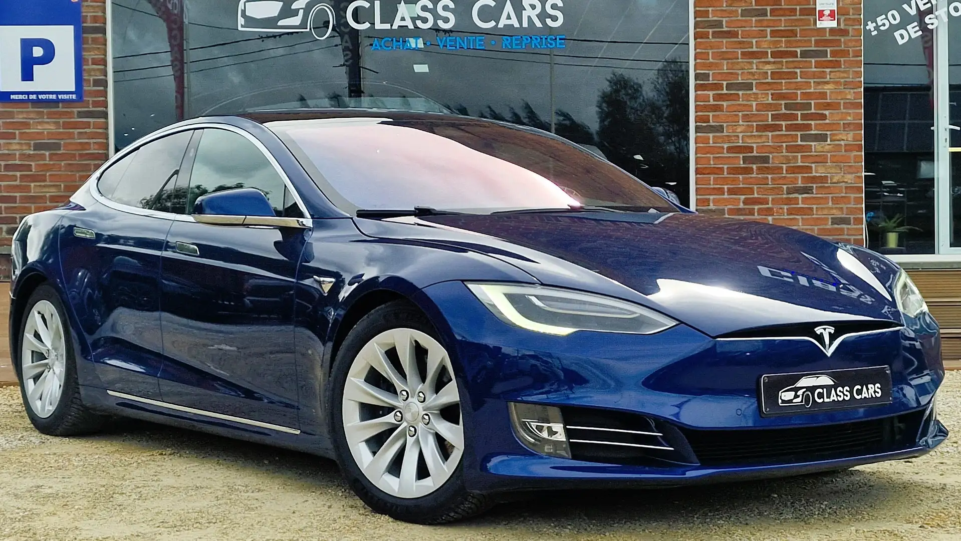 Tesla Model S 75 TVA/BTW-525Ch-AUTOPILOT-CCS ACTIF-HOMELINK 5 Bleu - 2