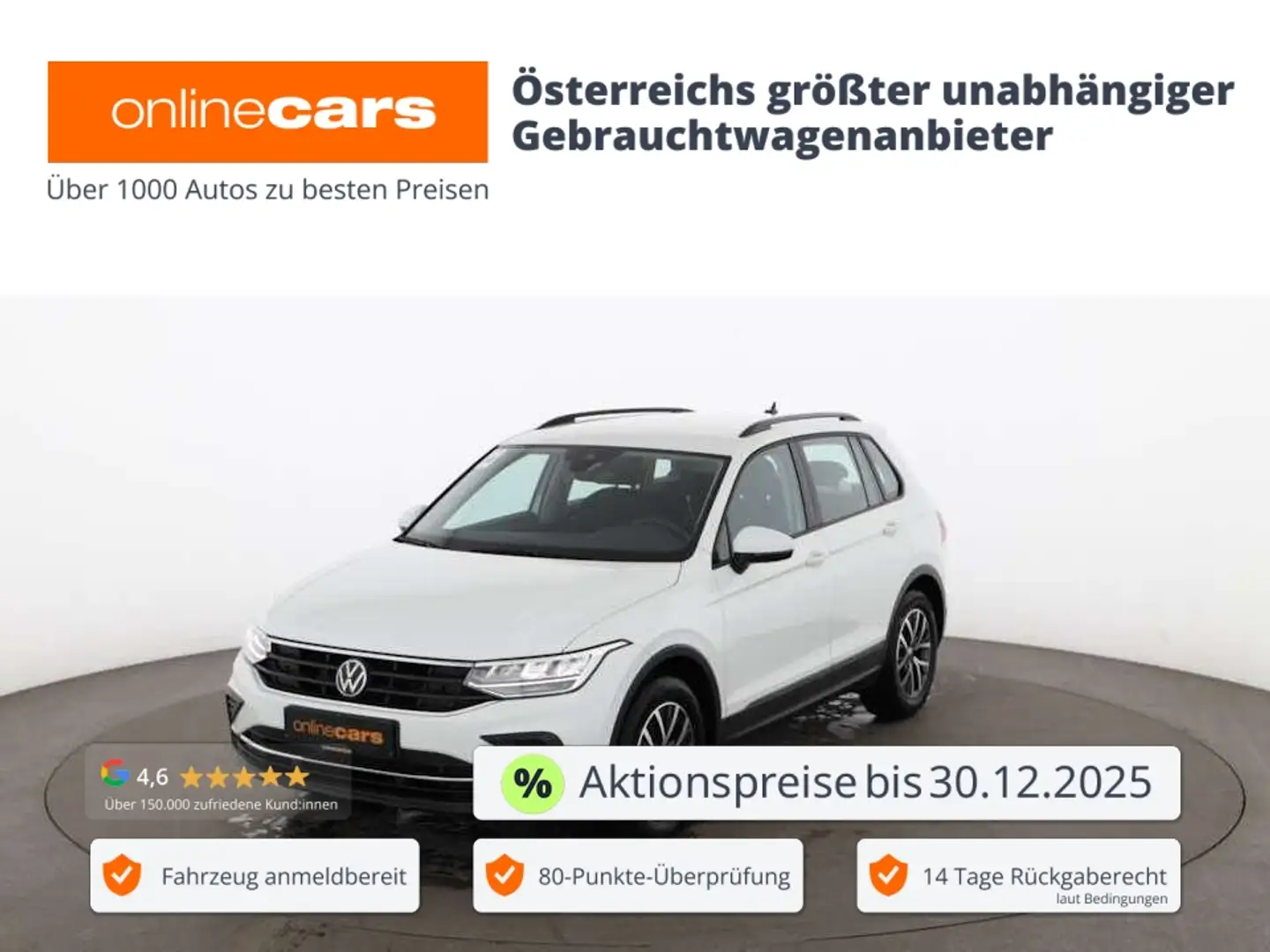 Volkswagen Tiguan 2.0 TDI Life LED 360-CAM RADAR NAVI SITZHZ Weiß - 1