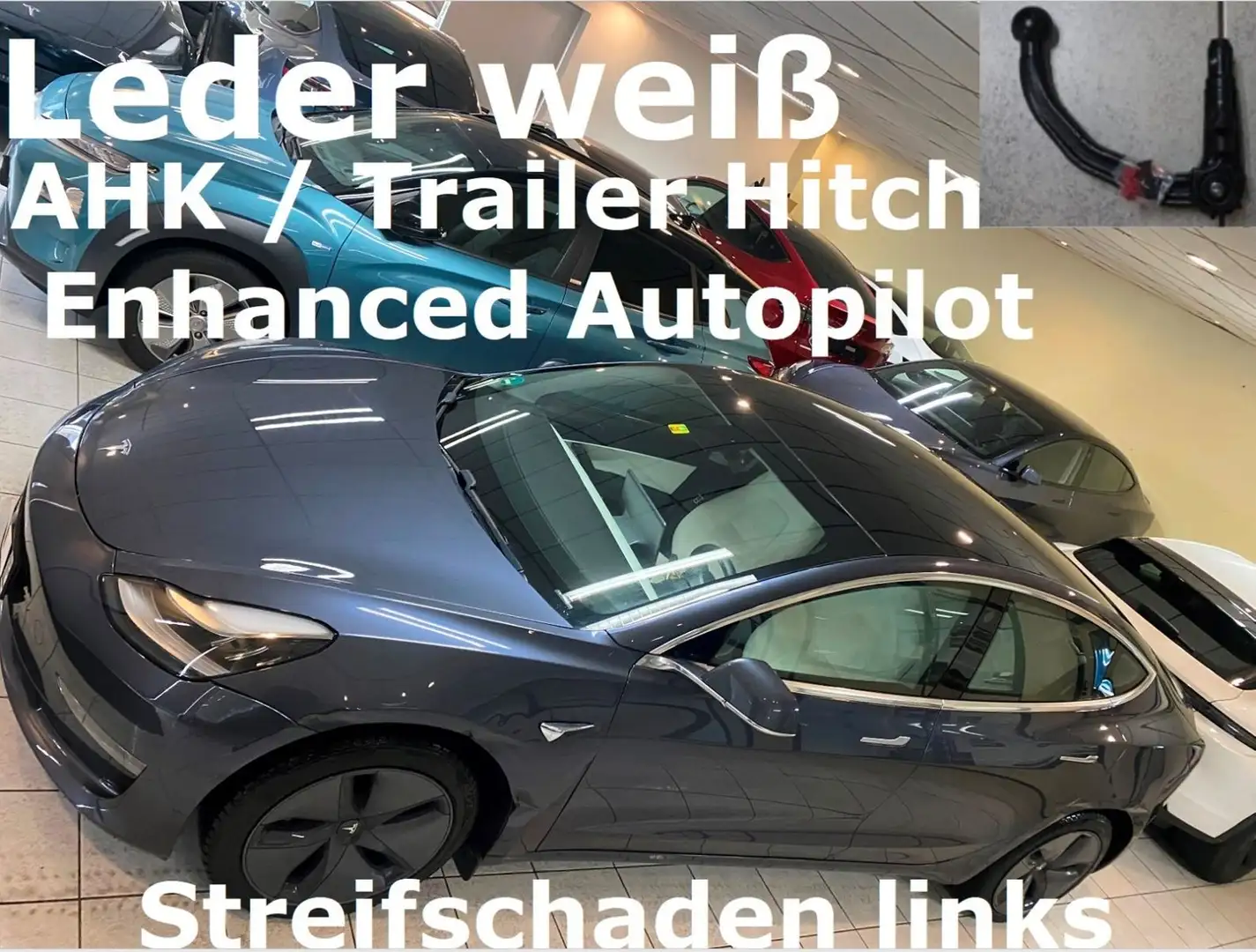 Tesla Model 3 Voll fahrbereit+enh.Autopilot+weiß.Leder Grau - 1