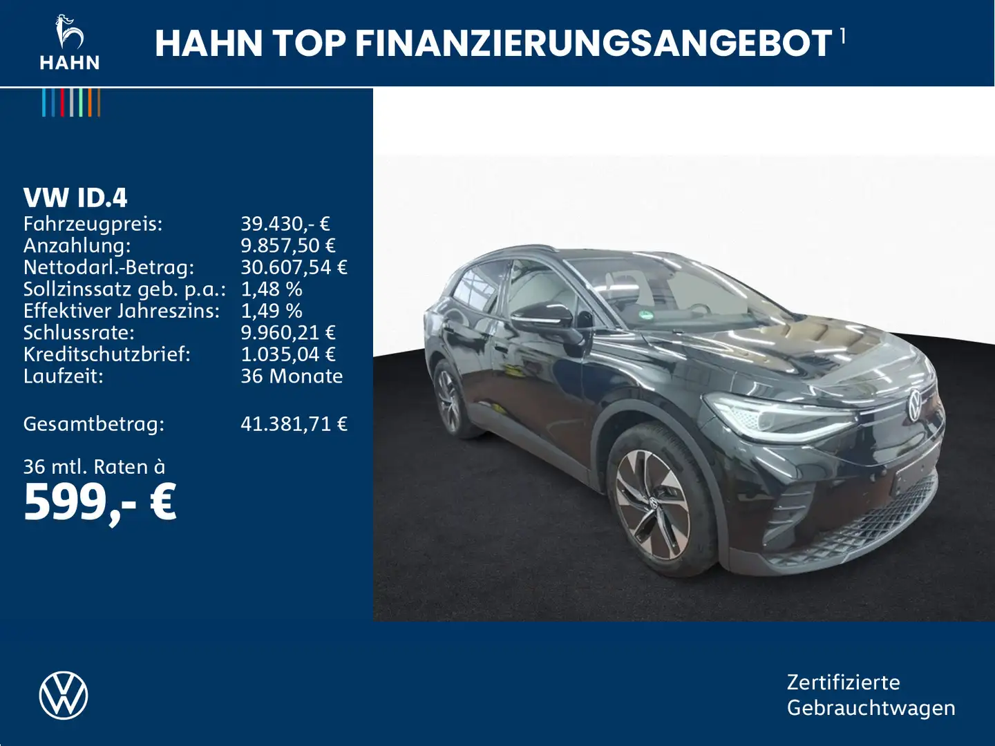 Volkswagen ID.4 Pro 360° ACC App Matrix Navi SHZ Wärmepumpe Schwarz - 2