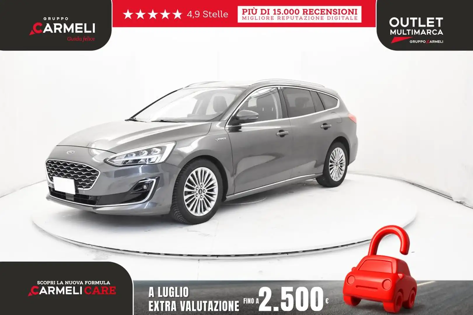 Ford Focus SW 1.5 ecoblue Vignale Co-pilot s&s 120cv auto Grigio - 1