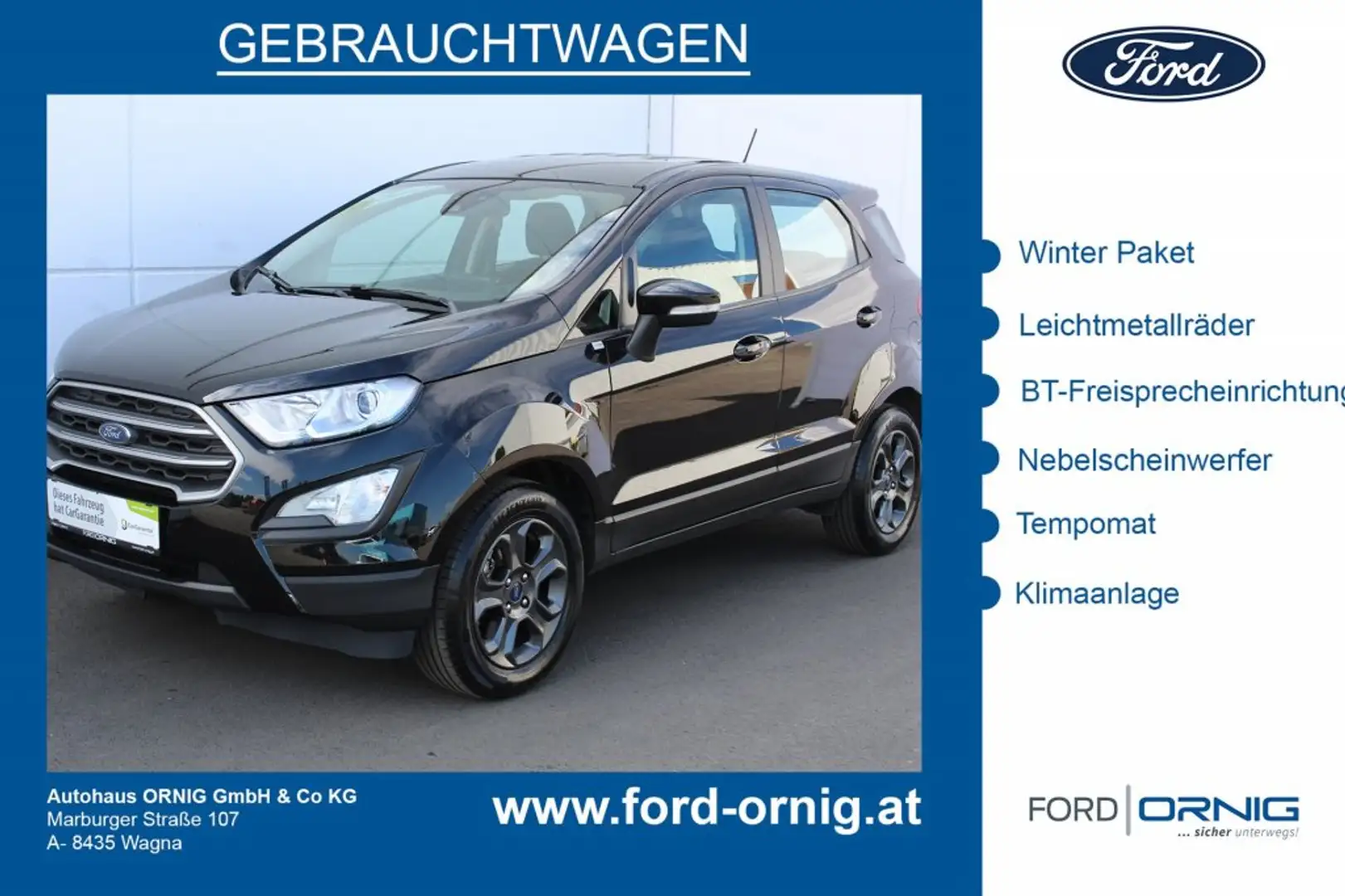 Ford EcoSport Cool & Connect 1.0EcoBoost 100PS M6 Schwarz - 1