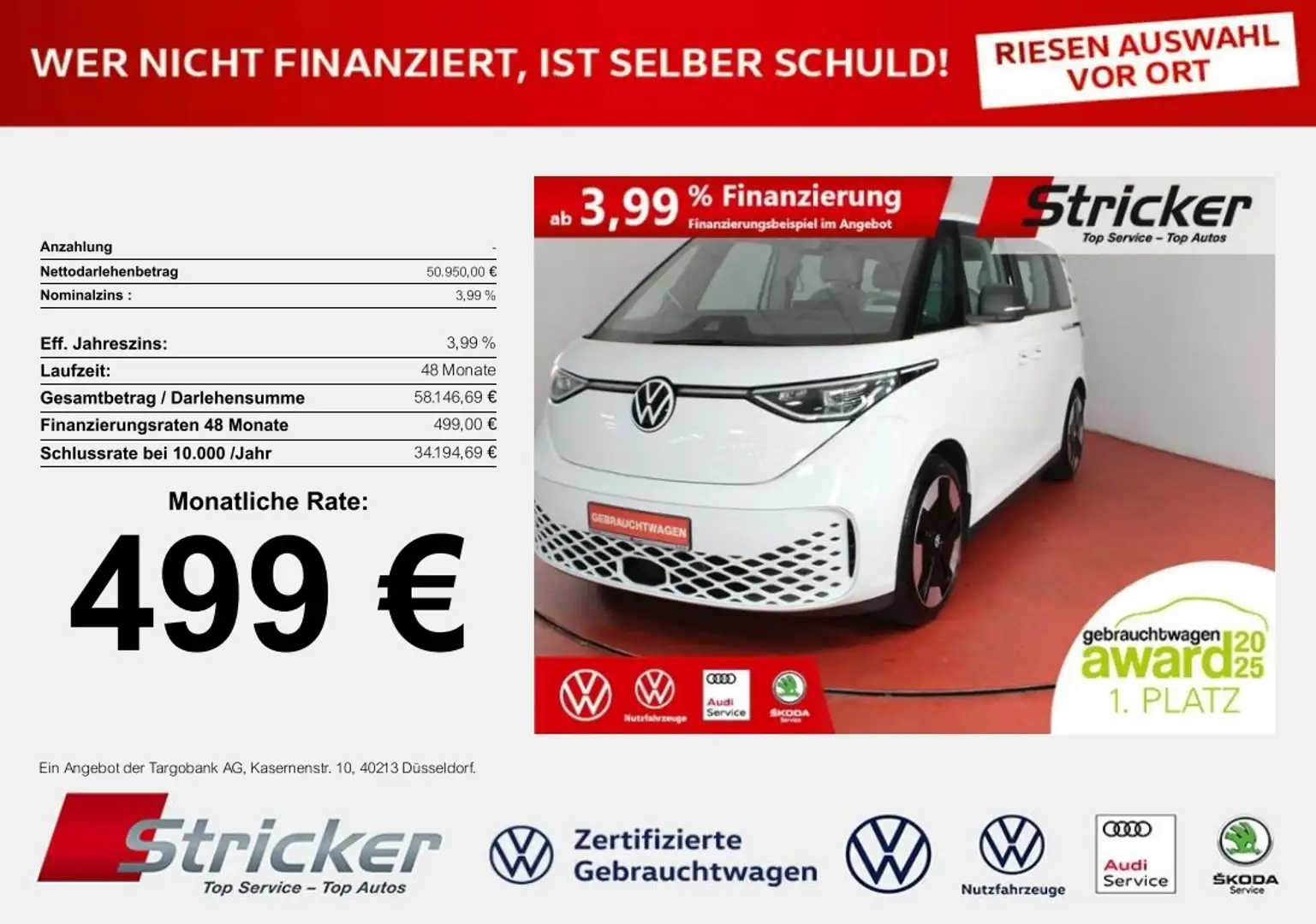 Volkswagen ID. Buzz Pro KR 210/79 499,-ohne Anzahlung AHK Navi Weiß - 1