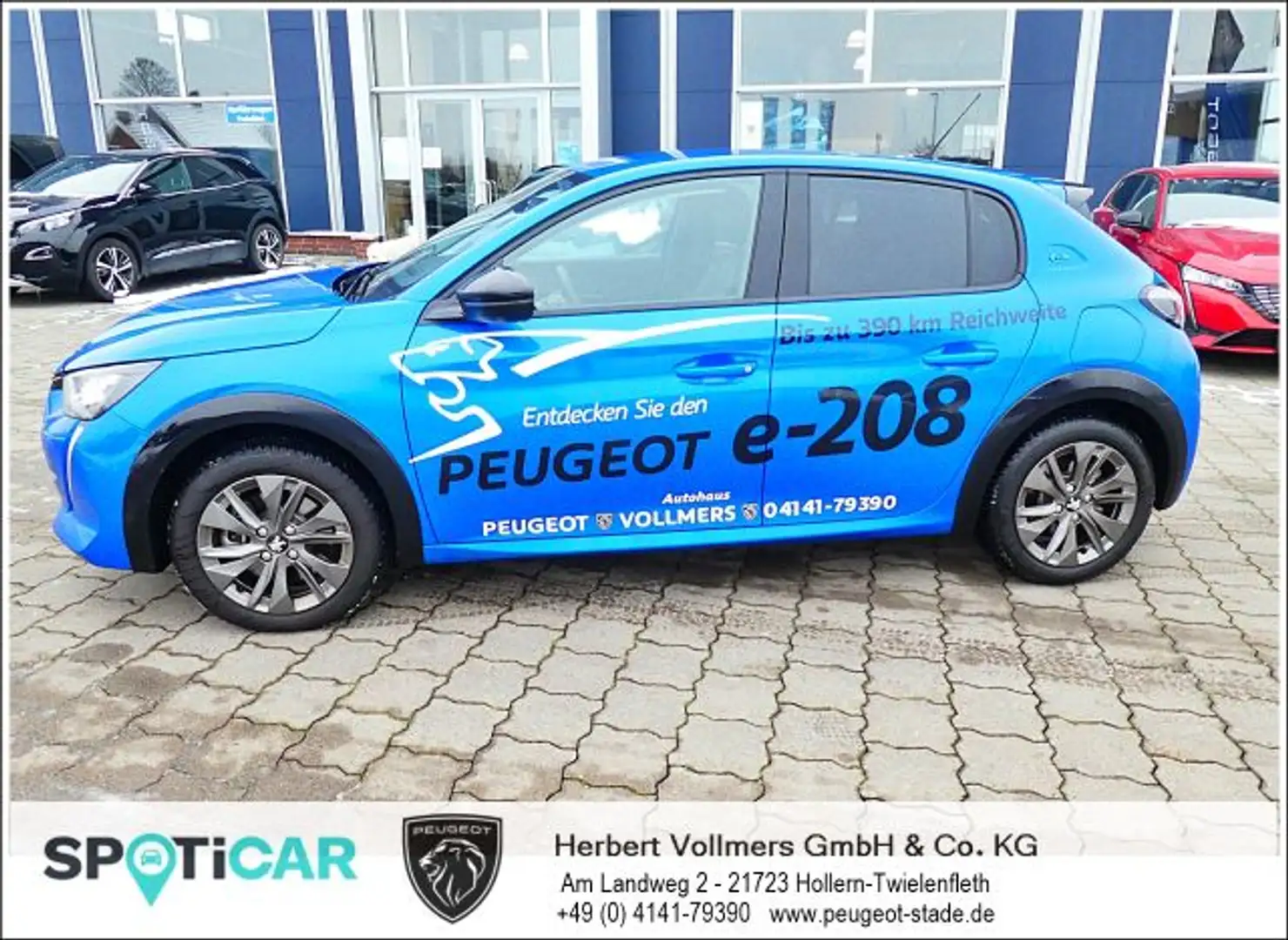 Peugeot 208 Elektromotor 136 Allure Pack; 11kw OBC; Navi, SHZ Blau - 2