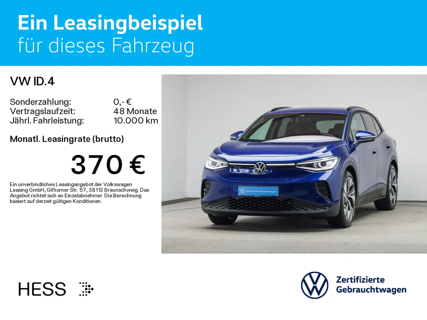 Volkswagen ID.4 Pro*AHK*WÄRMEPUMPE*KAMERA*NAVI*21ZOLL*IQ.LI Blau - 2