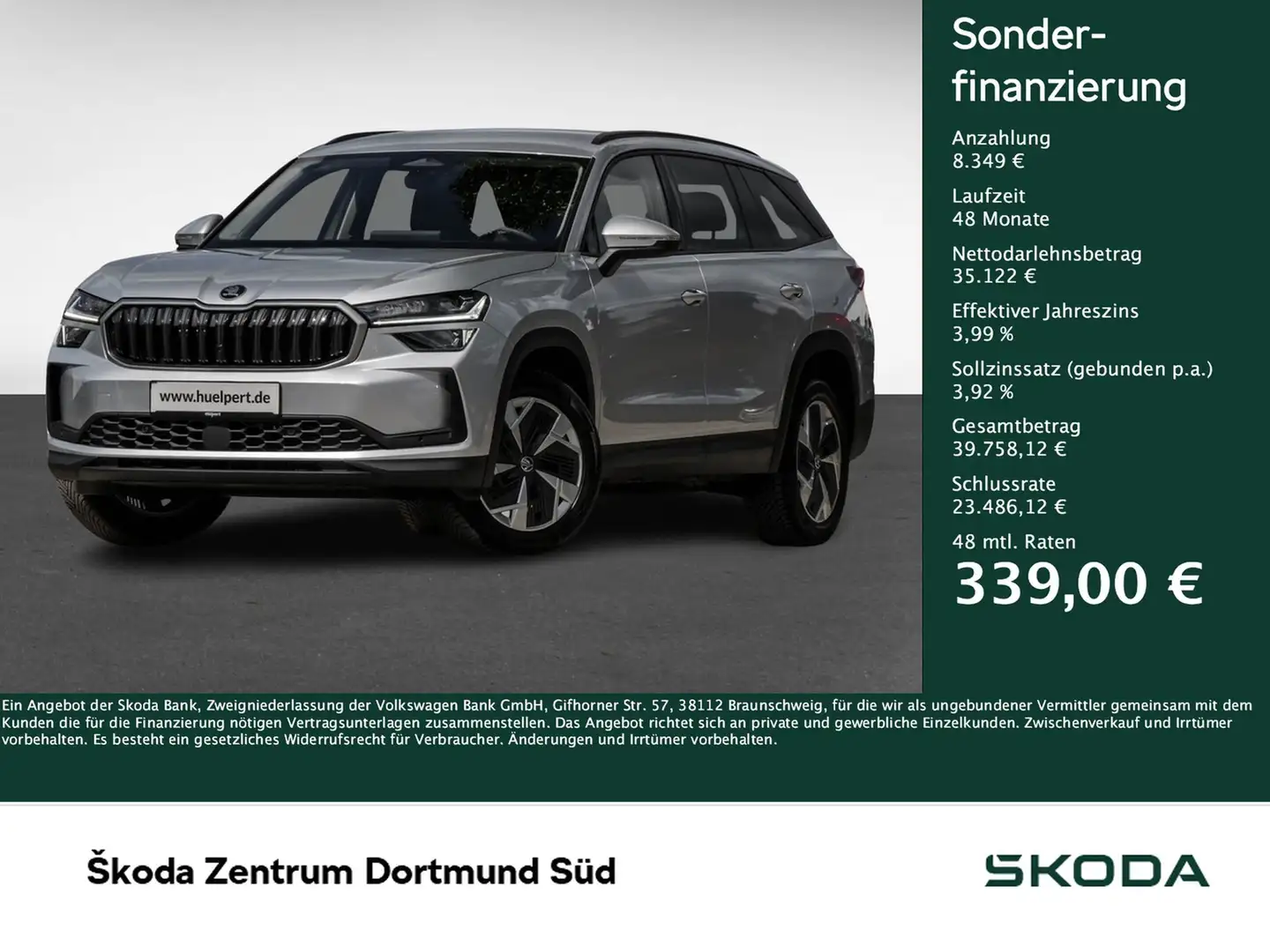 Skoda Kodiaq 2.0 SELECTION 4X4 AHK CAM ACC 18Z EKLAPPE Silber - 1