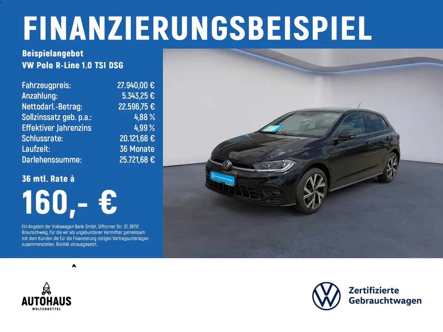 Volkswagen Polo R-Line 1.0 TSI DSG TAGESZULASSUNG!!! Negro - 2