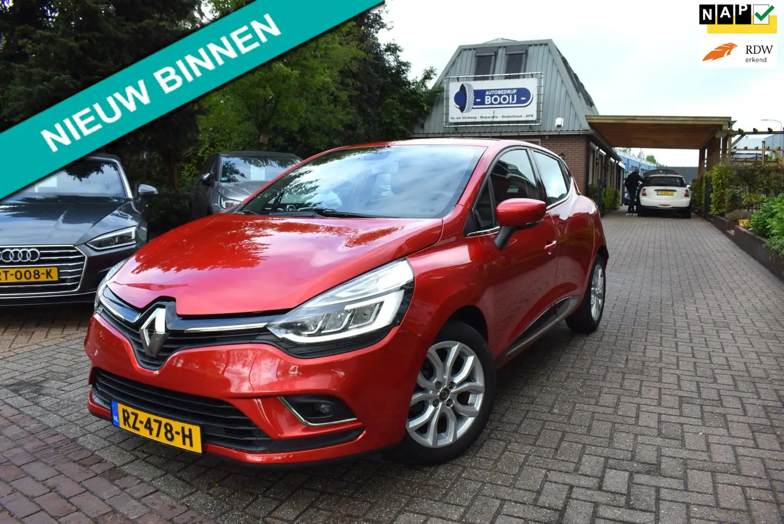 Renault Clio 1.2 TCe Intens AUTOM/5DRS/CRUISE/NAVI/LED/AIRCO-EC Rood - 1
