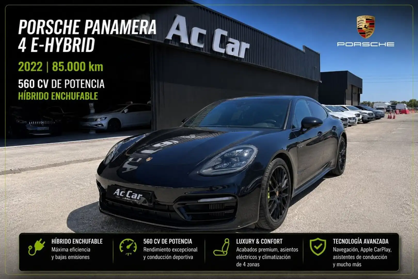 Porsche Panamera 4S E-Hybrid Aut. Negro - 1