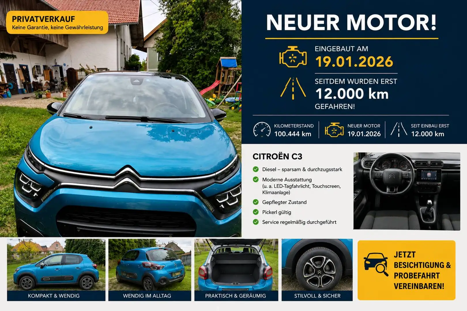 Citroen C3 C3 BlueHDi 100 S Blau - 1