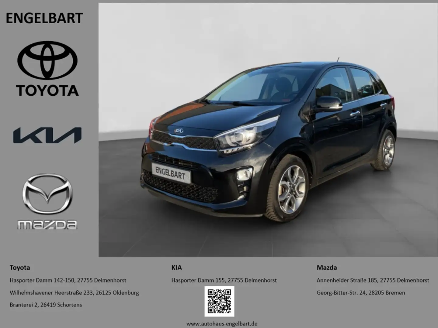 Kia Picanto Spirit 1.2 Automatik Komfort-Paket Allwetter Schwarz - 1