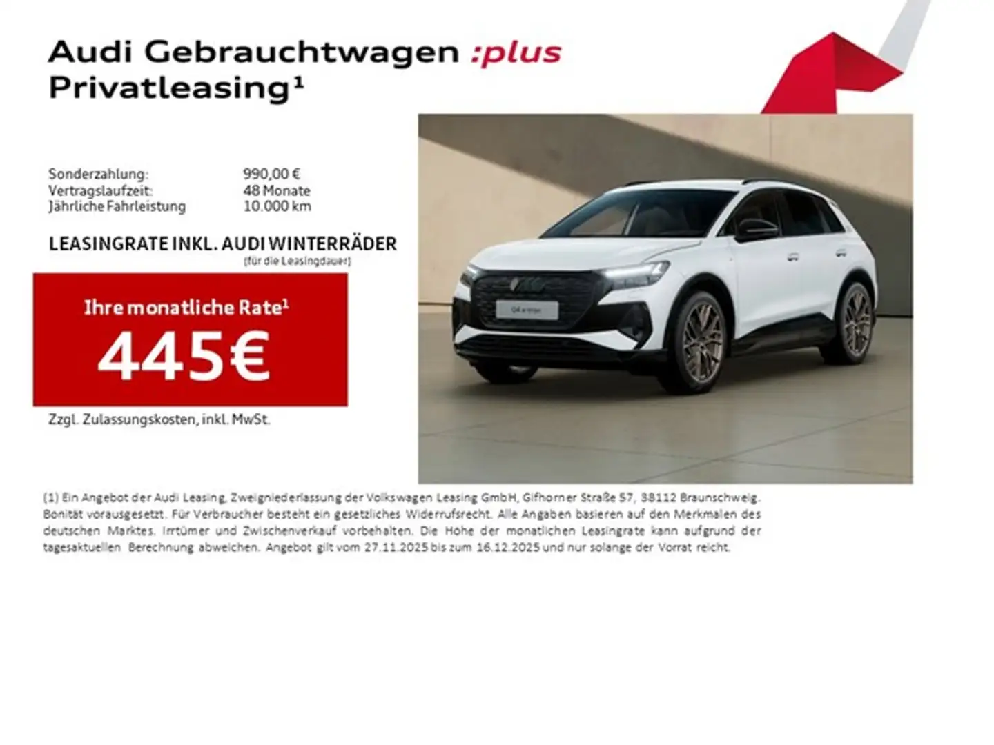 Audi Q4 e-tron 45 S line Editon AHK HuD Matrix LED Navi+ Teill... Weiß - 2
