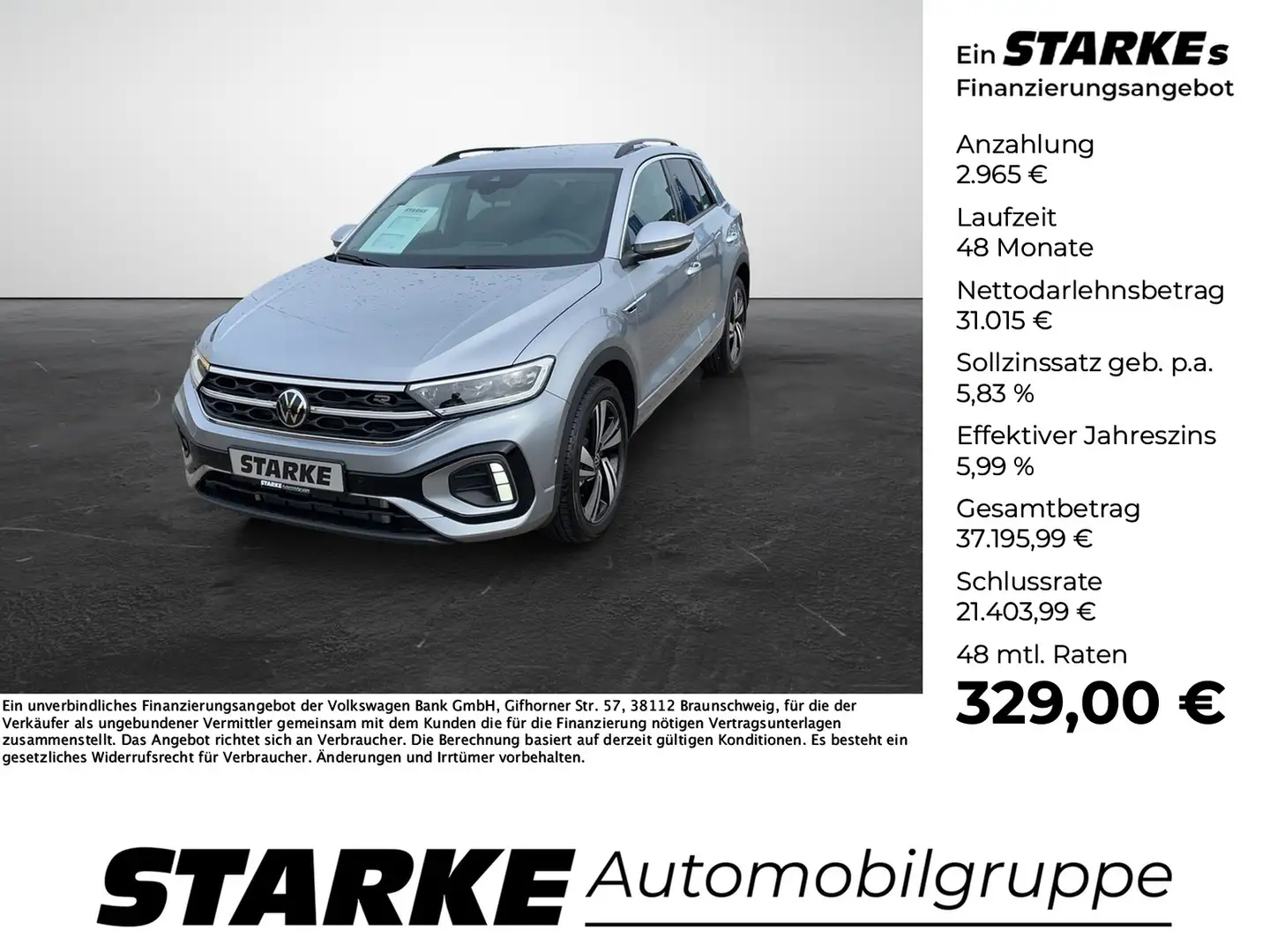 Volkswagen T-Roc 1.5 TSI OPF DSG R-Line Silber - 1