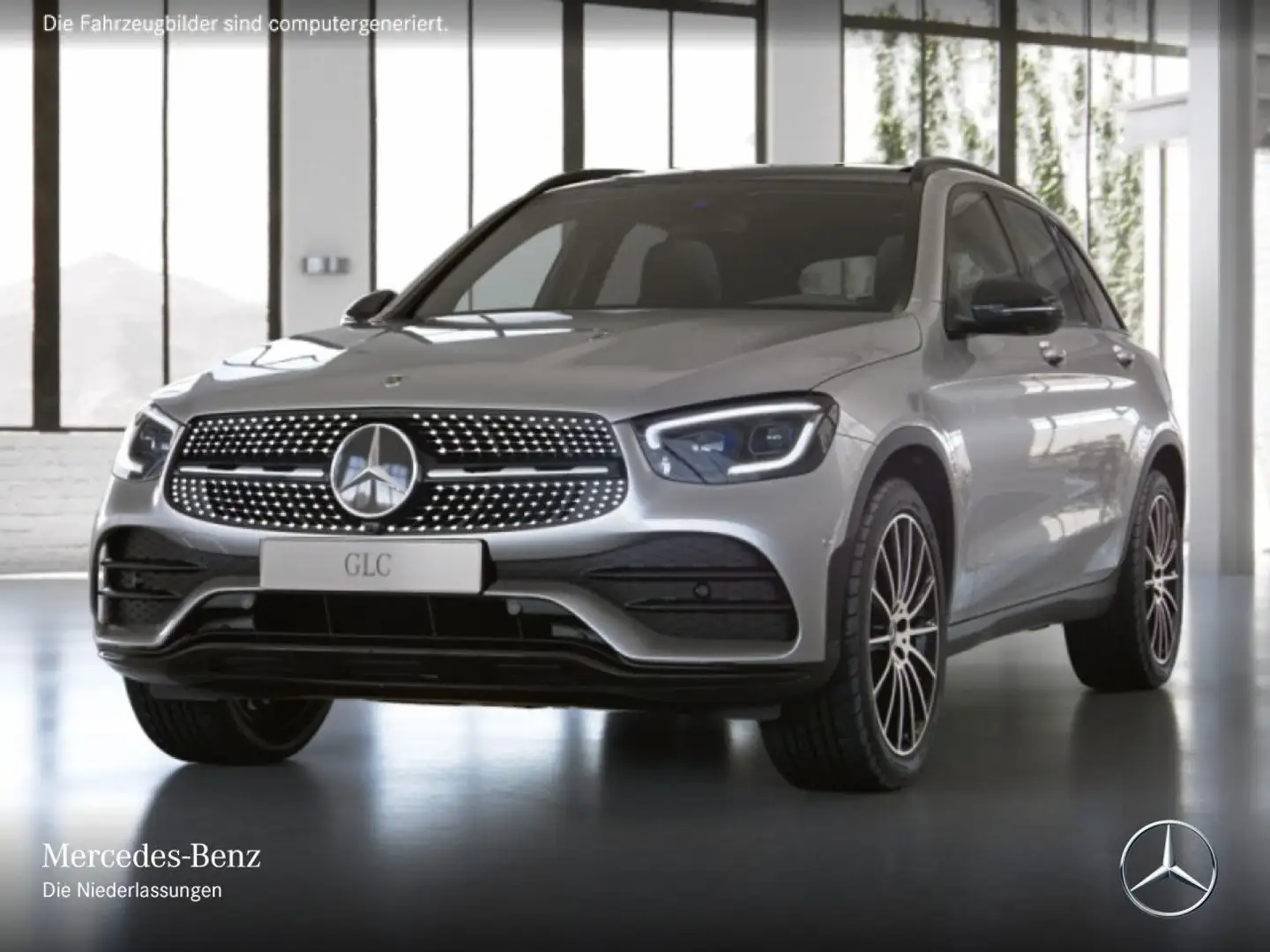 Mercedes-Benz GLC 200 4M AMG+NIGHT+PANO+360+AHK+MULTIBEAM+SPUR Zilver - 2