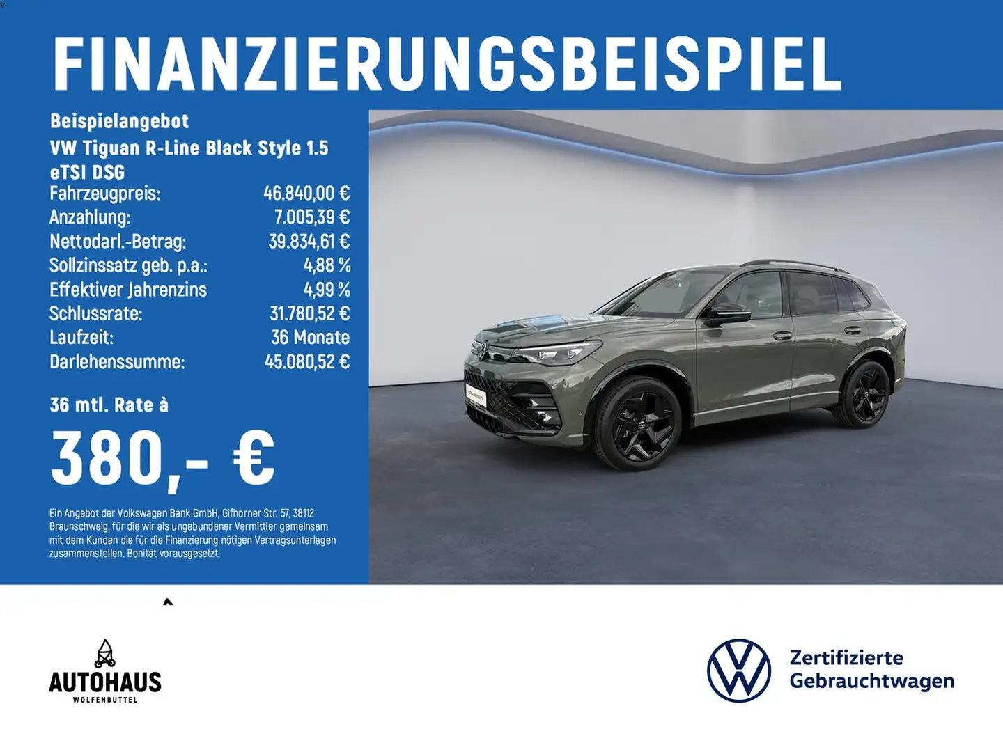 Volkswagen Tiguan R-Line Black Style 1.5 eTSI DSG AHK KAM Grün - 2