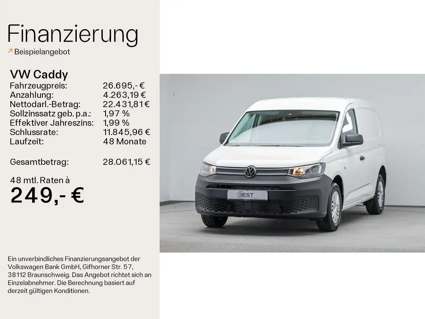 Volkswagen Caddy Caddy Cargo 2.0 TDI APP*GRA*PDC-HINTEN*LANE* Blanc - 2