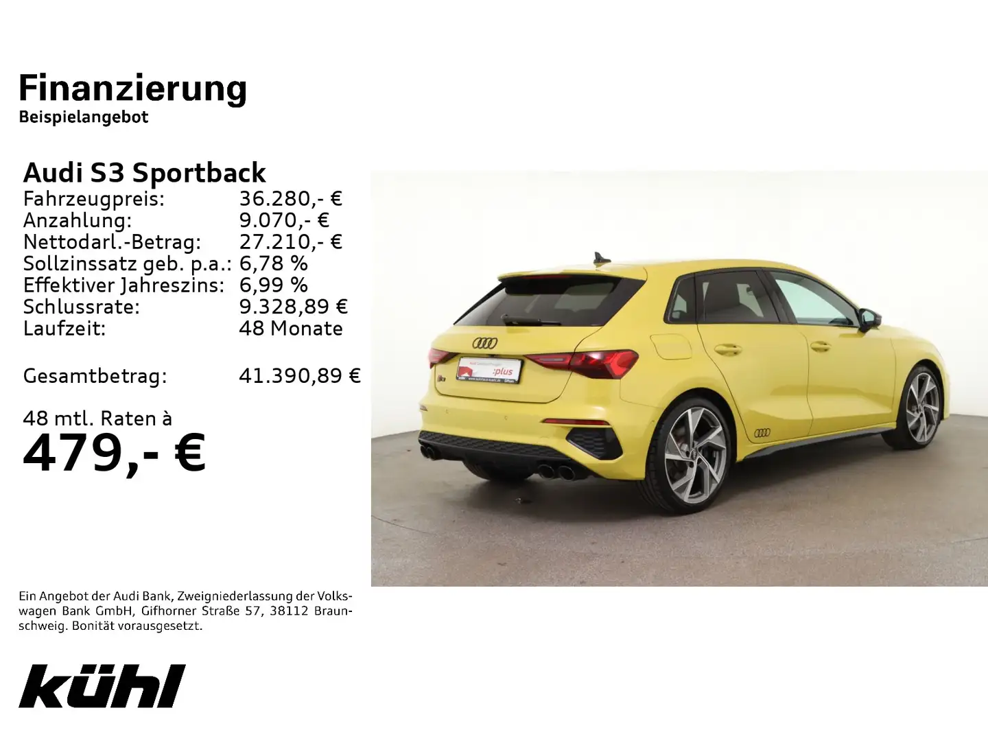 Audi S3 2.0 TFSI Q S tronic edition one LED Gelb - 2