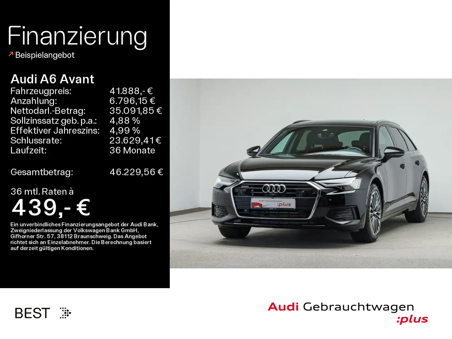 Audi A6 50 TFSI e qu. AHK*Pano*B&O*Assist Schwarz - 1