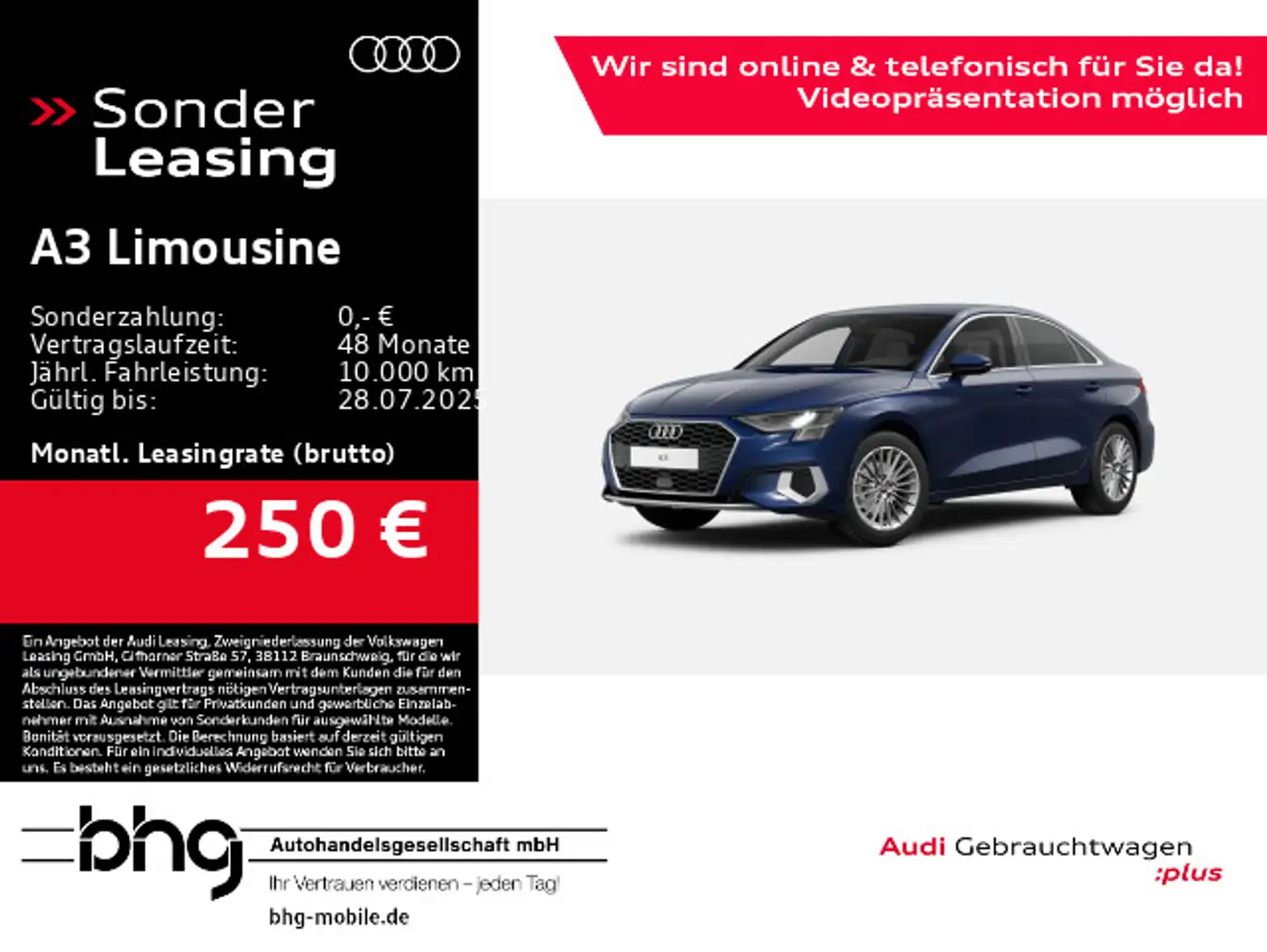 Audi A3 35 TFSI S tronic advanced Blau - 1