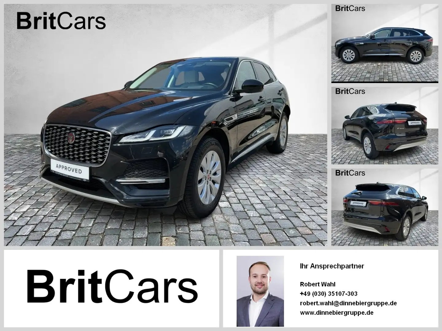 Jaguar F-Pace P250 AWD CAM LED AHK HUD PDC SpurH AUT Noir - 1