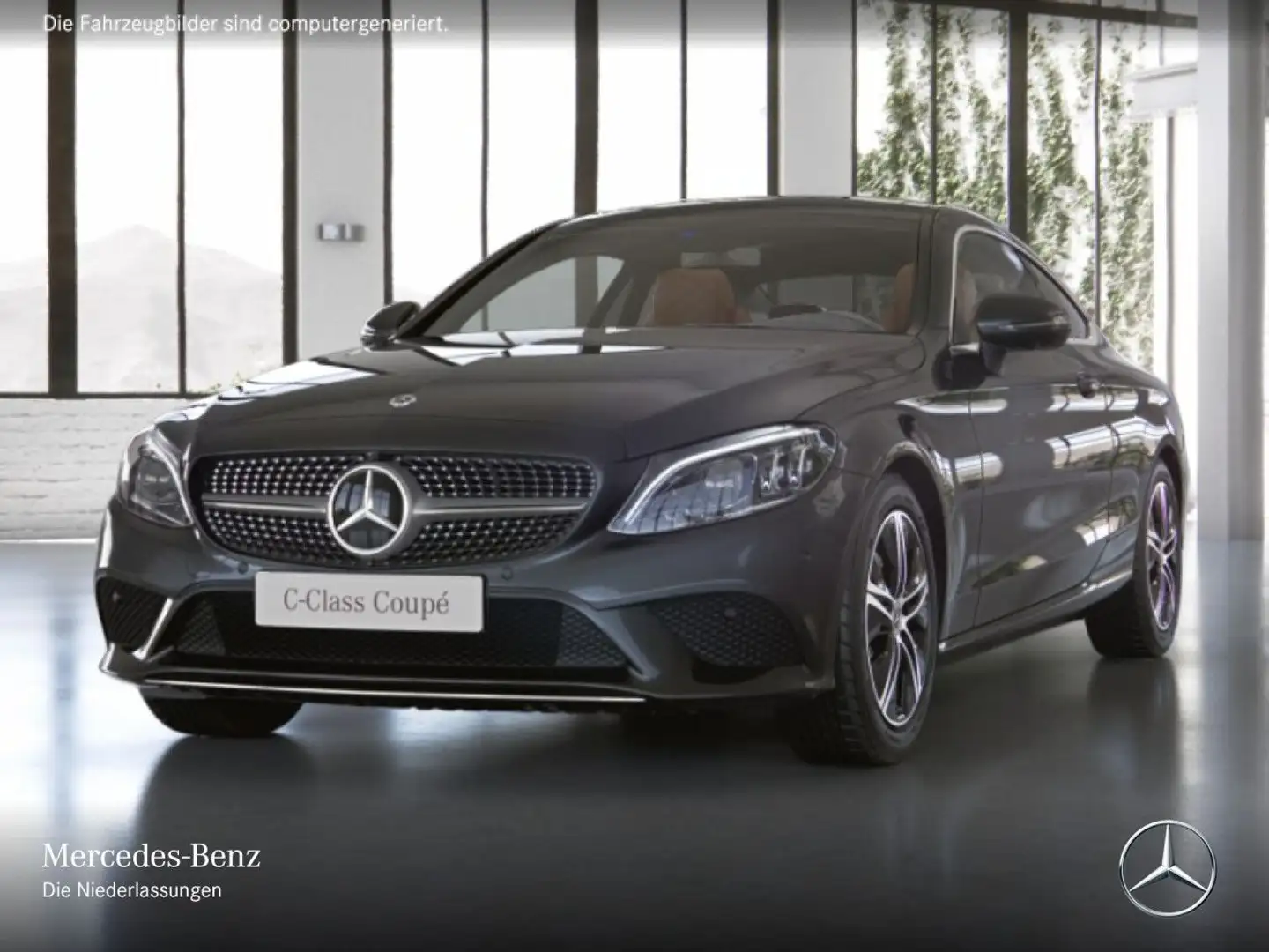 Mercedes-Benz C 200 Coupé PANO+360+MULTIBEAM+HUD+SPUR+TOTW+9G Gris - 2