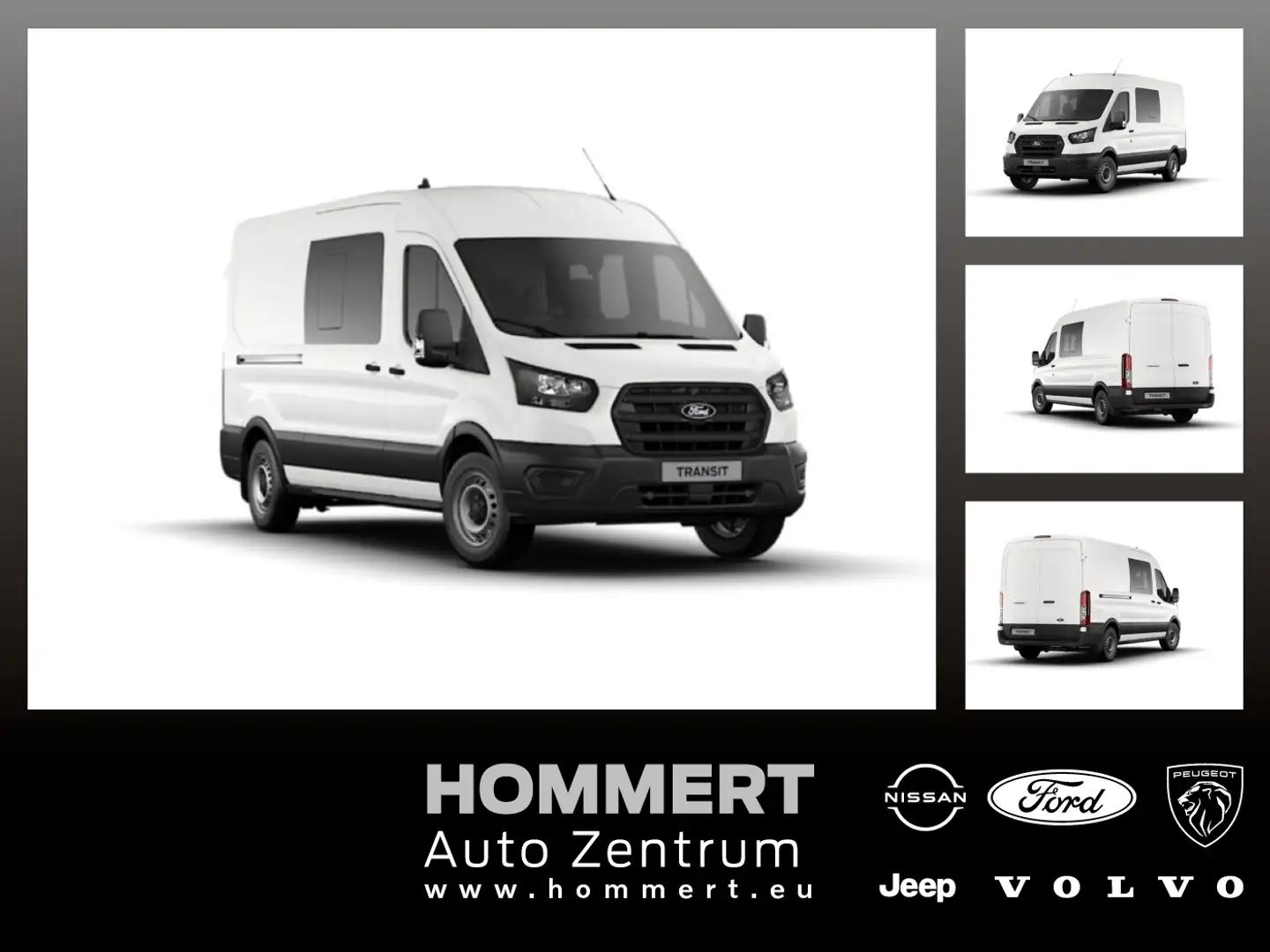 Ford Transit Kasten DoKa 350 L2 NAVI*AHK*360*ACC*PDC Biały - 1