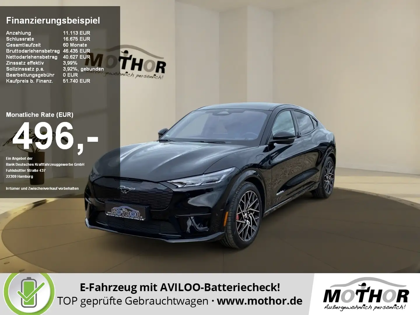 Ford Mustang Mach-E GT Extended Range ACC PDC KAM LED Fekete - 1