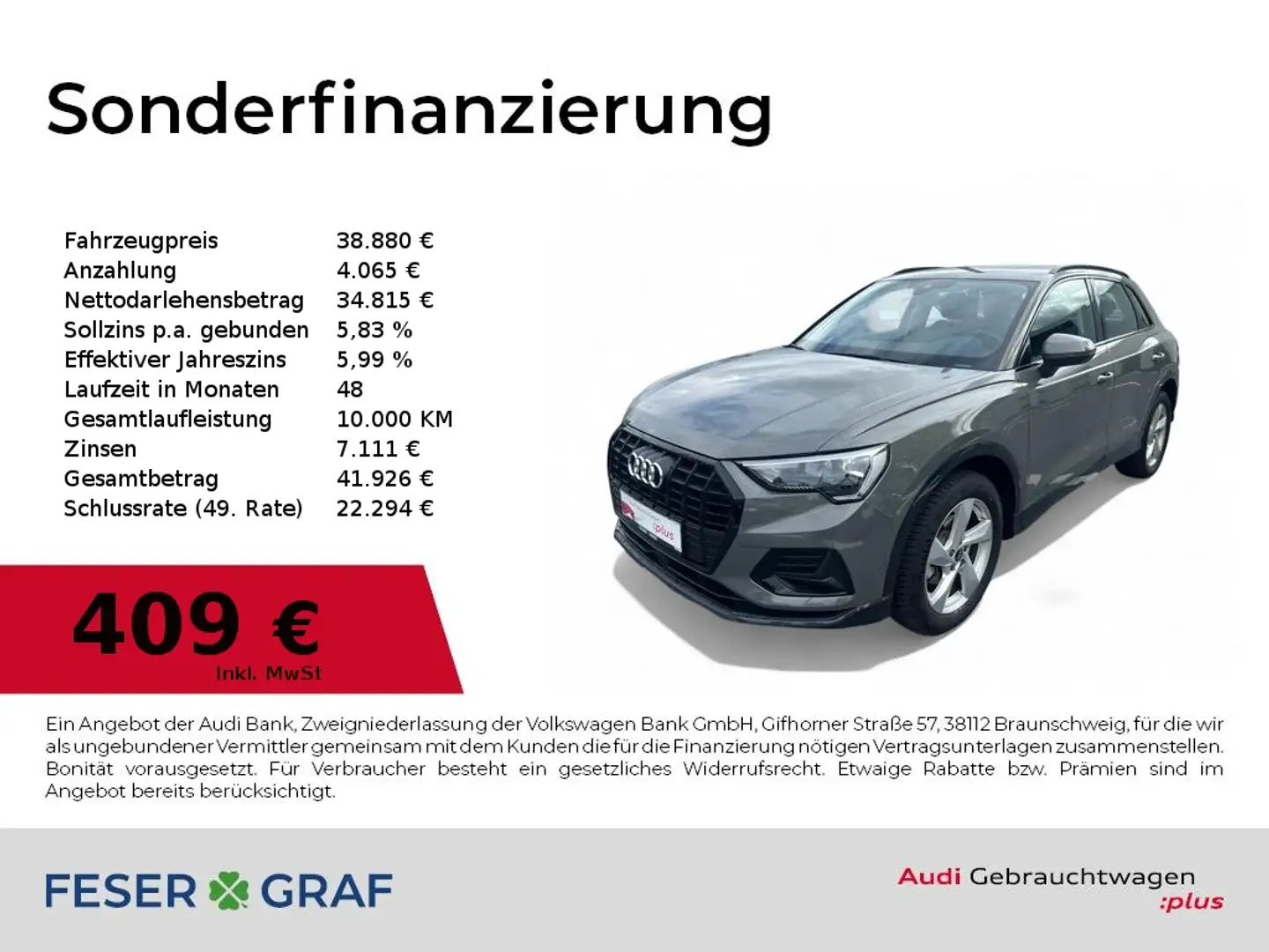 Audi Q3 advanced 35 TFSI S-tronic/NAVI+/Kamera/PDC+ Grau - 1