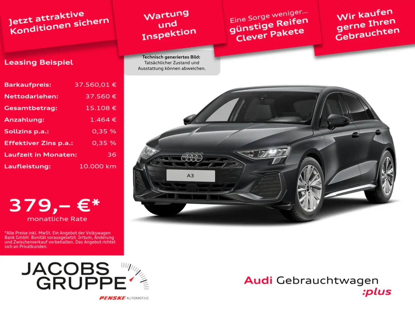 Audi A3 Sportback 35 TDI S line LED*PDC*R-Kamera * Grau - 1