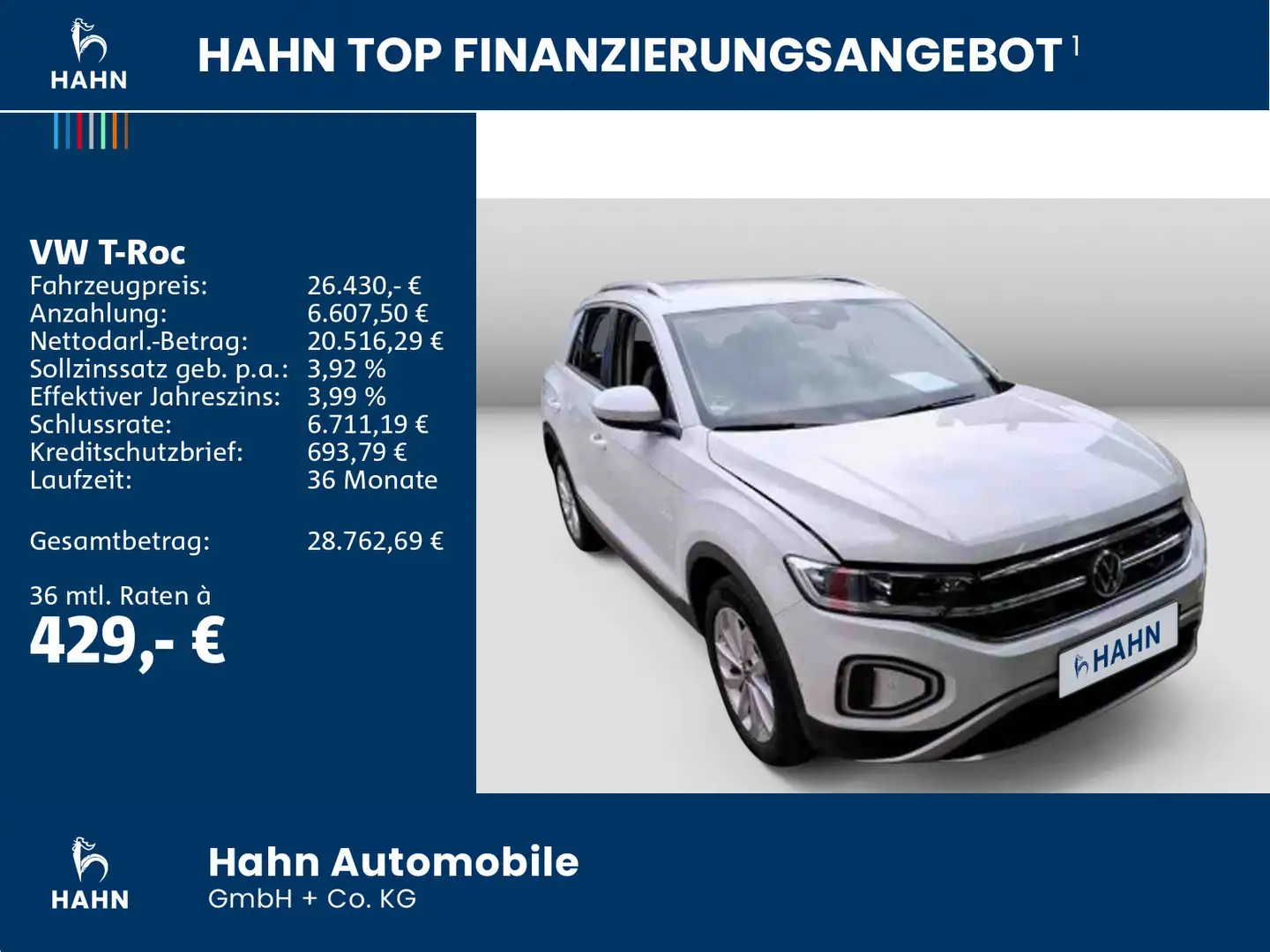 Volkswagen T-Roc 1.5TSI DSG Style ACC AHK Cam LED-Plus Navi Weiß - 2
