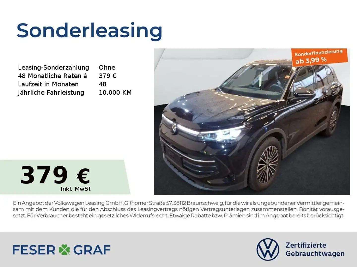 Volkswagen Tiguan Goal 1.5 eTSI DSG Navi AHK AreaView LED Schwarz - 1