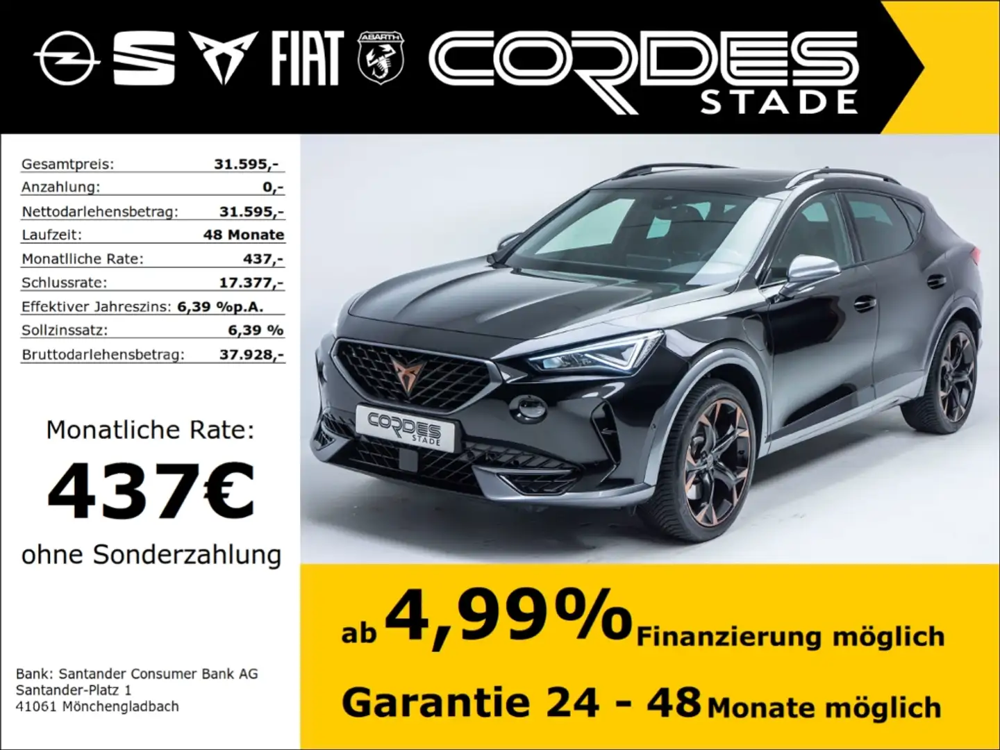 CUPRA Formentor VZ e-HYBRID 1.4 Automatik Kamera Allwetter (83+) Schwarz - 1