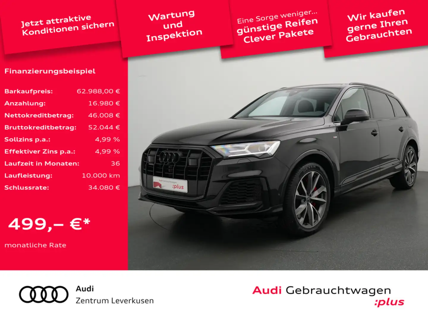 Audi Q7 VIRT KAM NAVI ACC PANO LED LEDER Schwarz - 1
