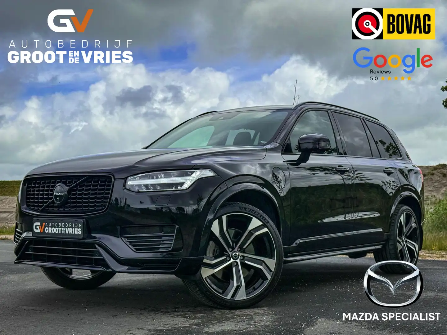Volvo XC90 2.0 T8 Recharge AWD R-Design Luchtvering|Pano|B&W| Zwart - 1