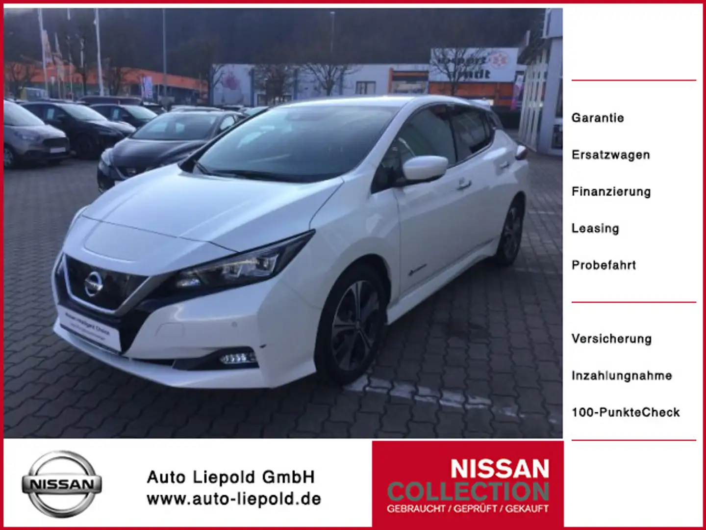 Nissan Leaf 40 kWh N-Connecta Winterpaket LED Blanc - 1