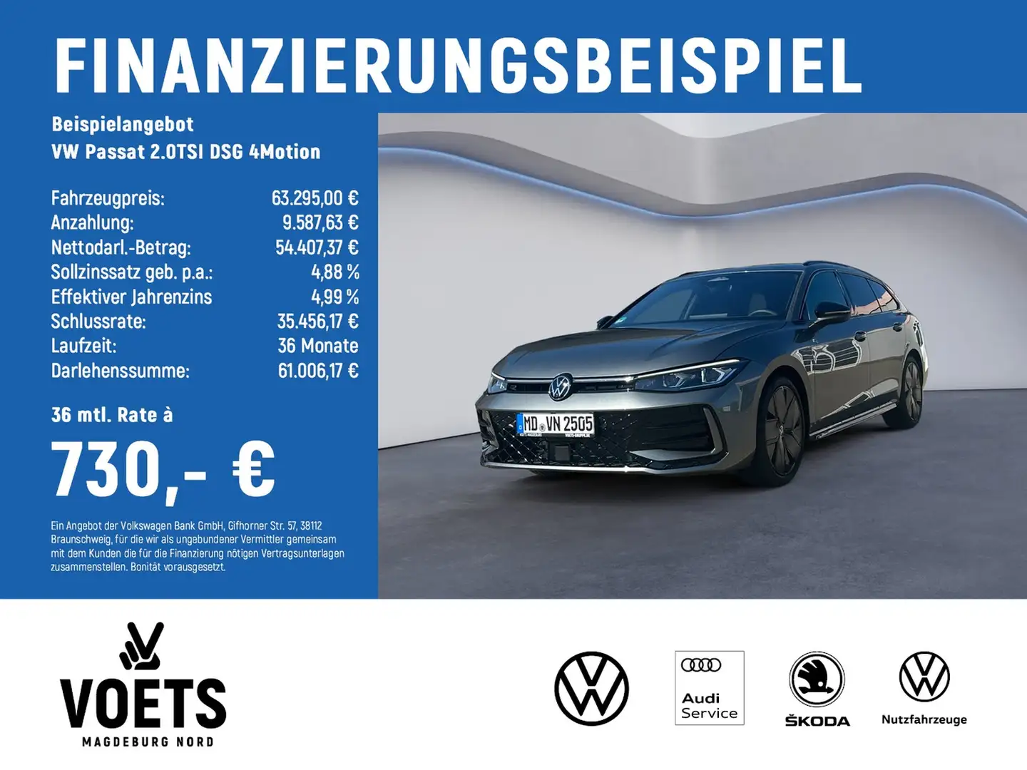Volkswagen Passat 2.0TSI DSG 4Motion R-Line LED+NAV+AHK+PAN Grau - 2
