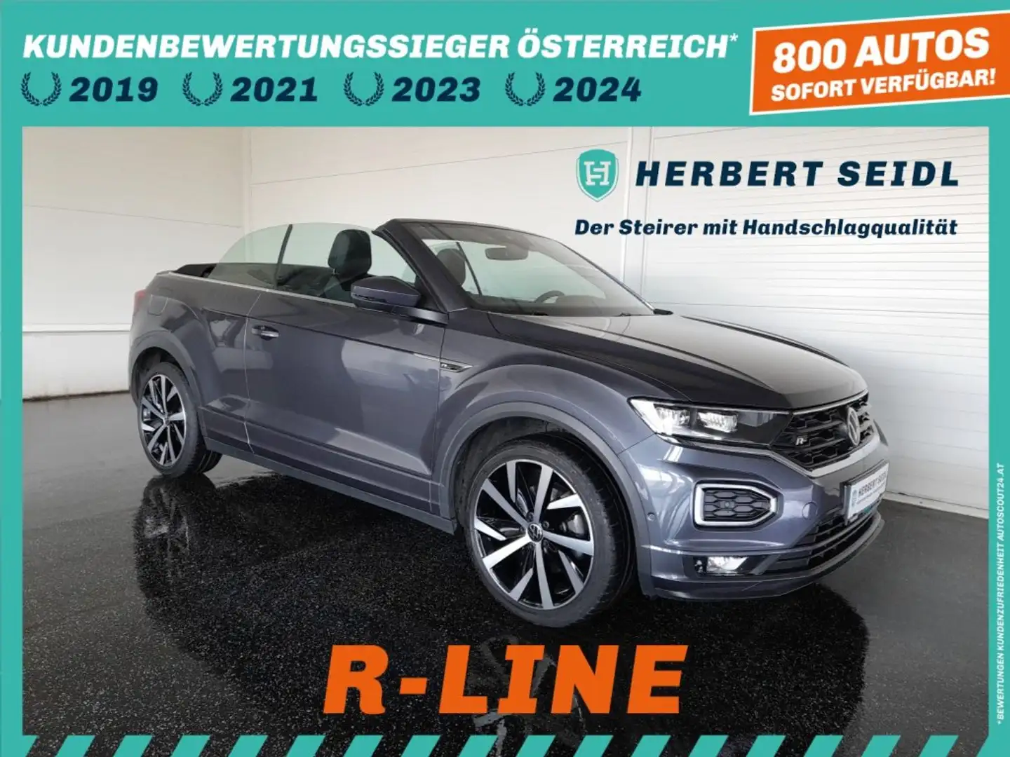 Volkswagen T-Roc Cabrio R-LINE 1,5 TSI DSG *LED MIT FLA / 19 ZOLL / VIRTUELL / NAVI / AHV & KAMERA / ACC / KEYLESS* Grau - 1