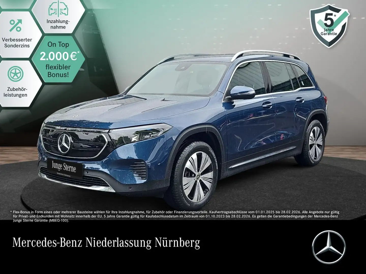 Mercedes-Benz EQB 250 PROG+ADVANCED+KAMERA+SPUR Modrá - 1