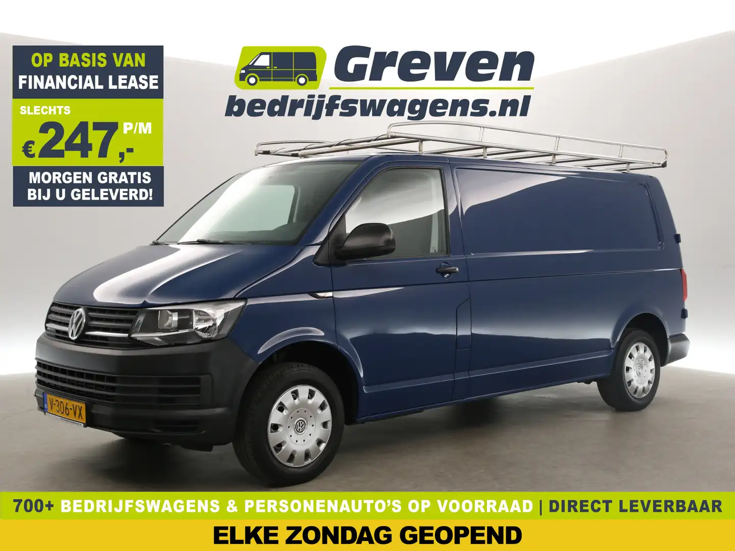 Volkswagen T6 Transporter 2.0 TDI L2H1 140PK Airco Trekhaak Imperiaal Blueto Blauw - 1
