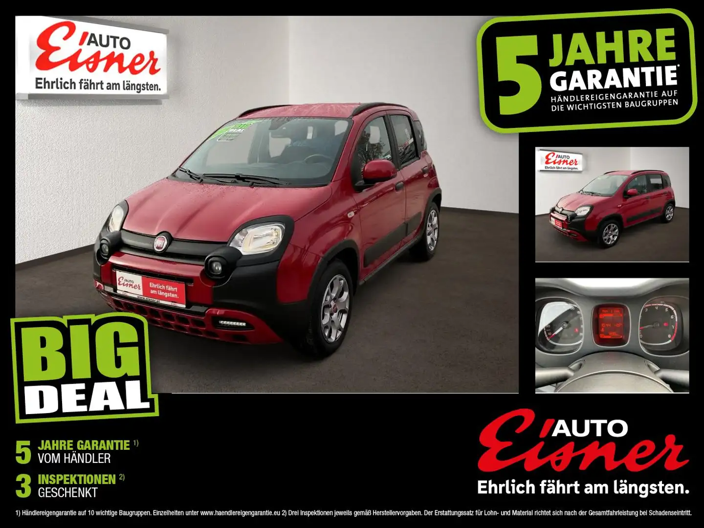 Fiat Panda 4x2 HYBRID RED Rot - 1