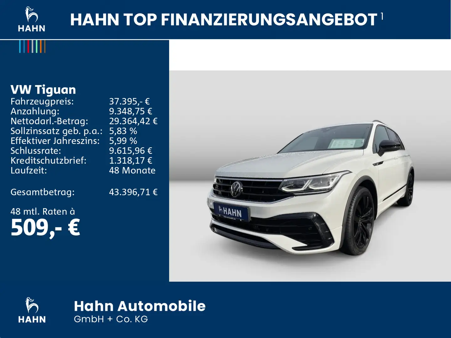 Volkswagen Tiguan R-Line "Black Style" 1.5TSI DSG AHK IQ.LI Weiß - 2