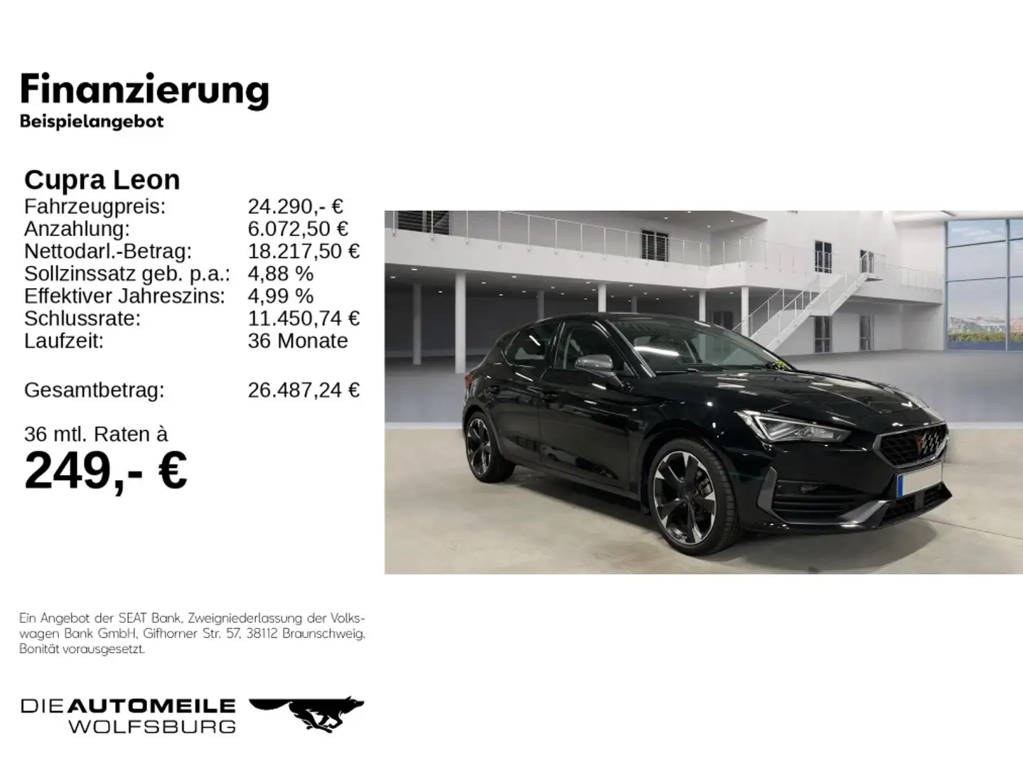 CUPRA Leon 1.5TSI DSG ACC/KESSY/KAMERA/LED Schwarz - 2
