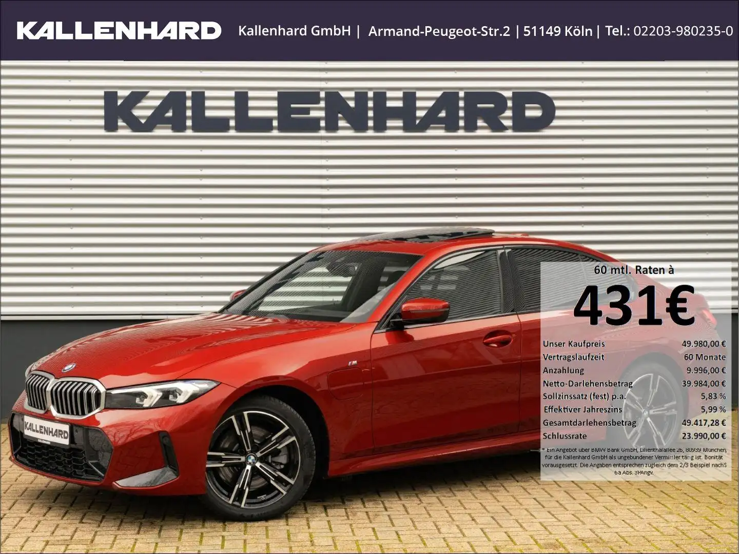 BMW 330 3 Serie e M Sport-LCI2-Schiebedach-AHK-Hifi-0,5% - Rot - 1