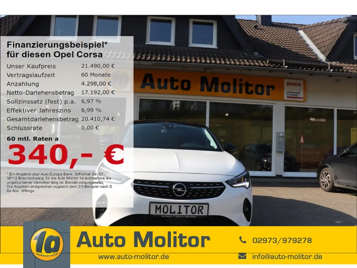 Opel Corsa F e Elegance Dach schwarz LED Apple CarPlay Androi Weiß - 1