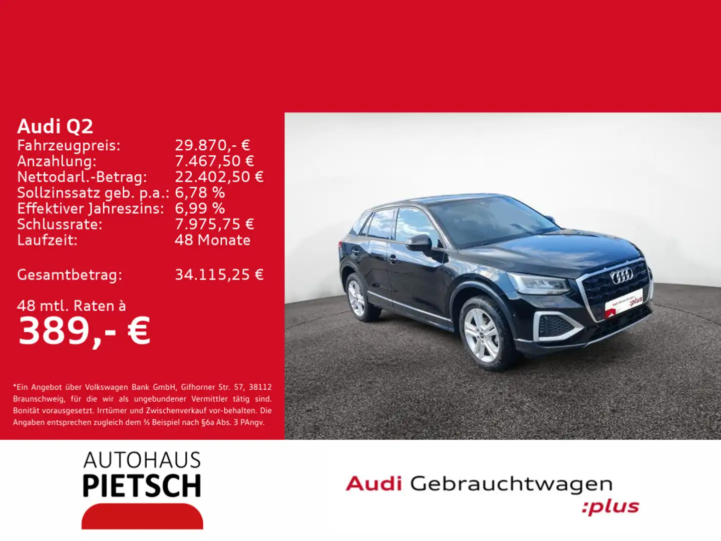 Audi Q2 35 TFSI advanced AHK Kamera Keyless Schwarz - 1