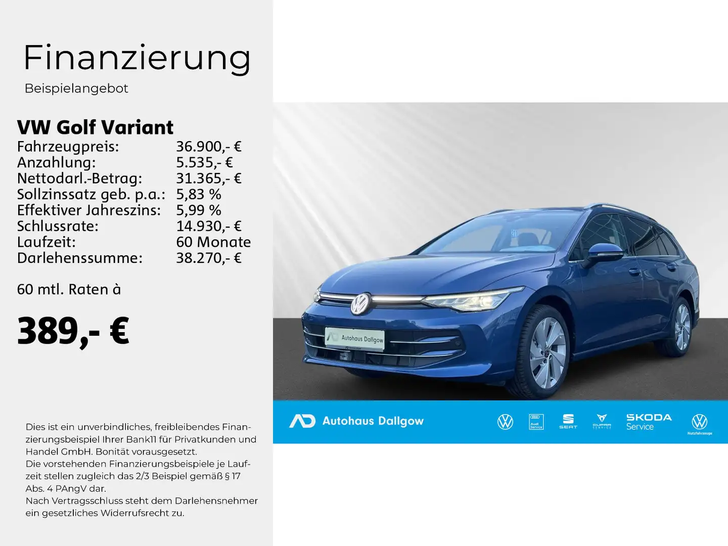 Volkswagen Golf Variant "Style" 1.5 TSI DSG AHK+360°Kamera+ Blau - 2